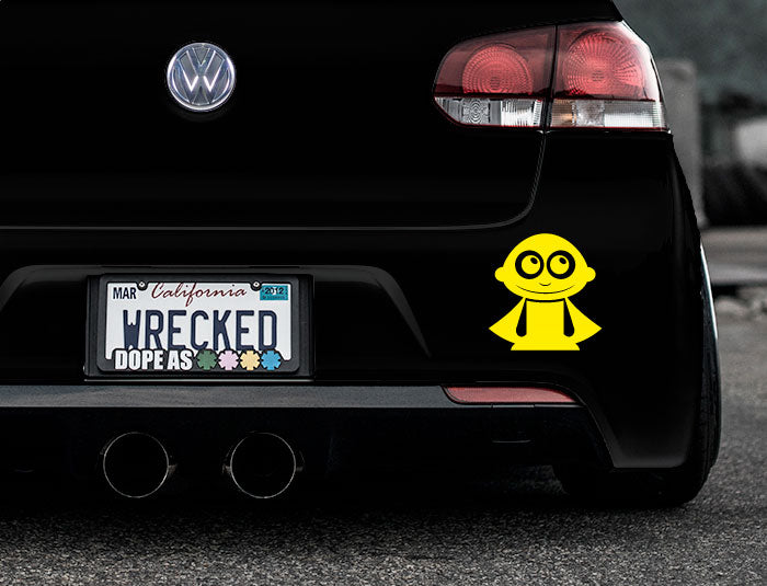 Adorable Superhero Bumper Car Sticker
