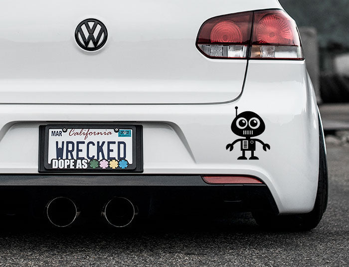 Adorable Robot Bumper Car Sticker