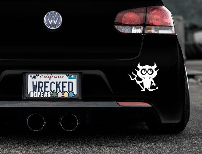 Adorable Devil Bumper Car Sticker