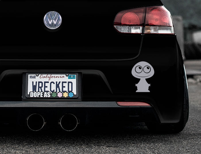 Adorable Alien Bumper Car Sticker