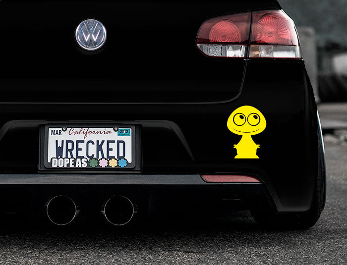 Adorable Alien Bumper Car Sticker