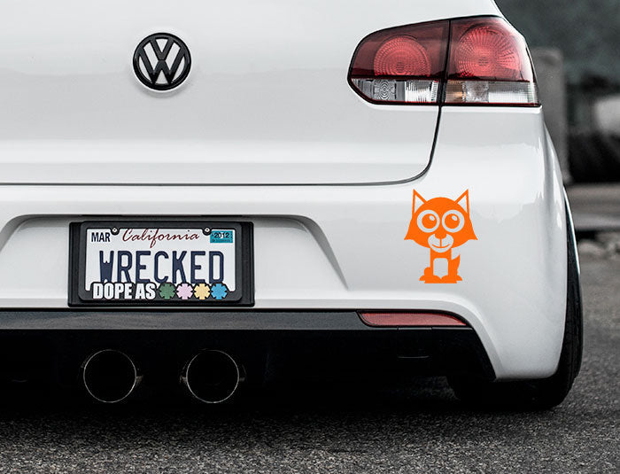 Adorable Wolf Bumper Car Sticker