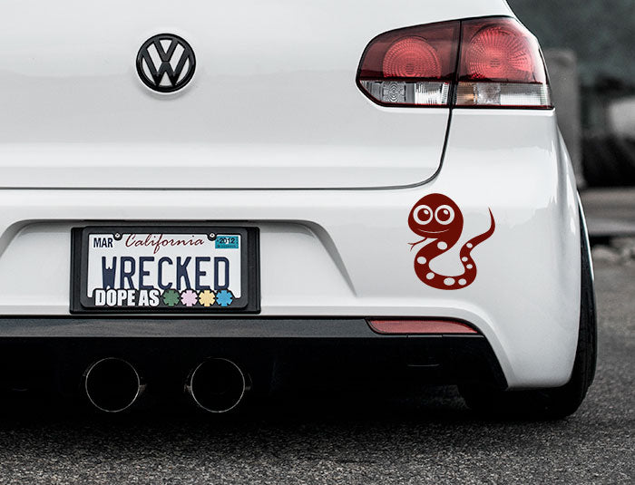 Adorable Snake Bumper Car Sticker