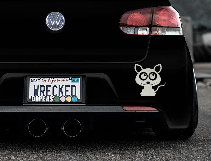 Adorable Rat Bumper Car Sticker