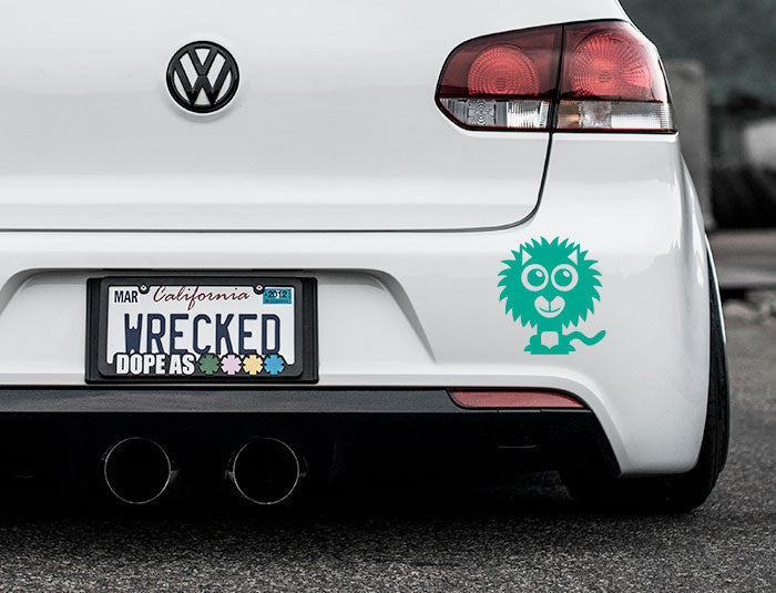 Adorable Lion Bumper Car Sticker