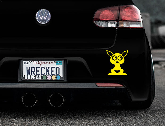 Adorable Kangaroo Bumper Car Sticker
