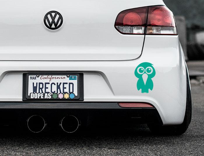 Adorable Hawk Bumper Car Sticker