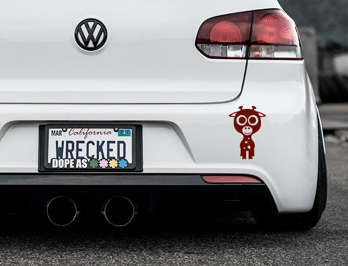 Adorable Giraffe Bumper Car Sticker