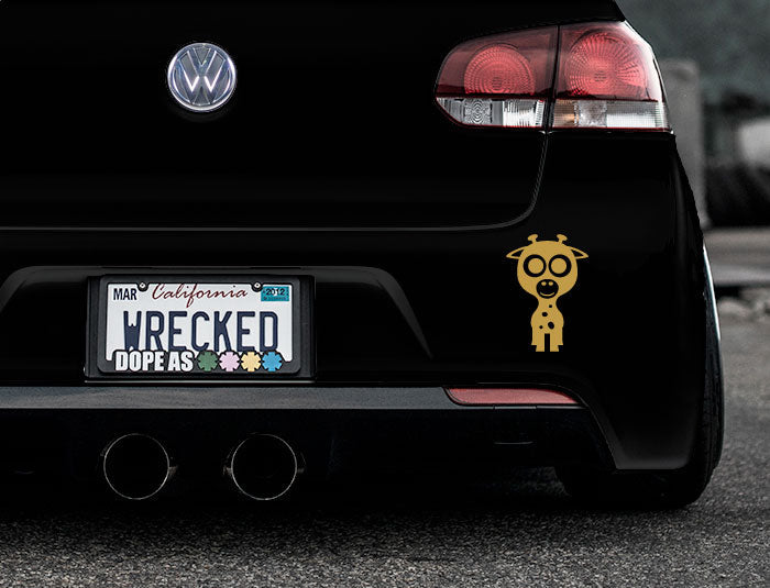Adorable Giraffe Bumper Car Sticker
