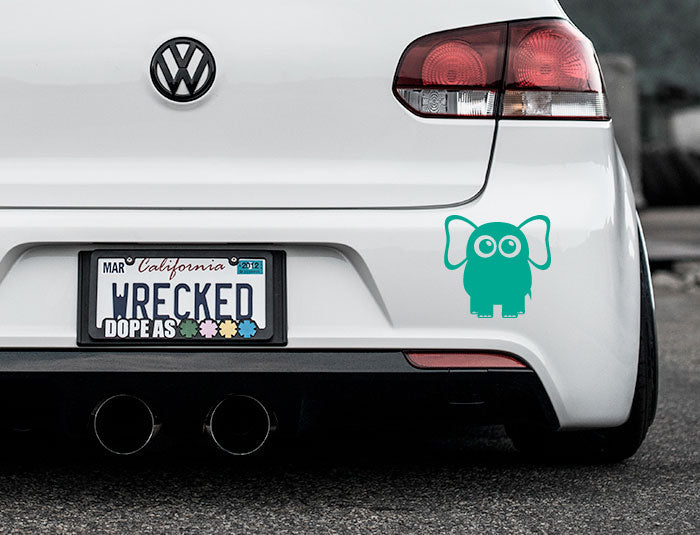 Adorable Elephant Bumper Car Sticker