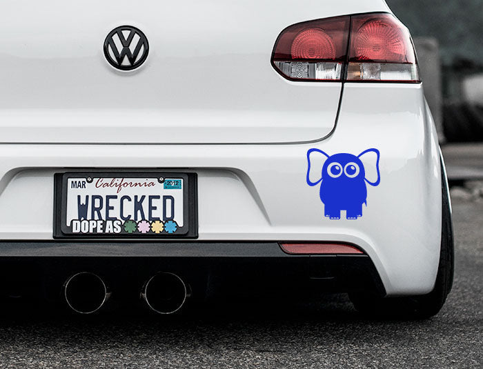 Adorable Elephant Bumper Car Sticker