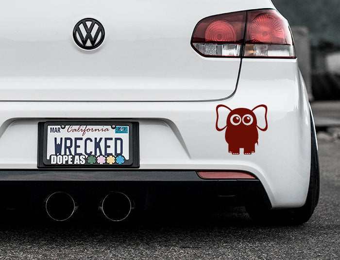 Adorable Elephant Bumper Car Sticker