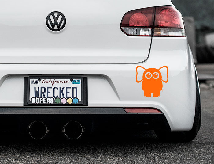 Adorable Elephant Bumper Car Sticker