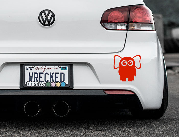 Adorable Elephant Bumper Car Sticker