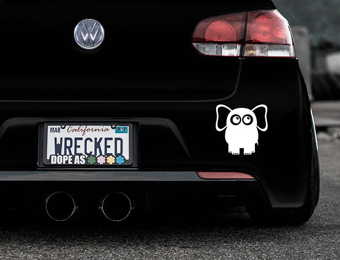 Adorable Elephant Bumper Car Sticker