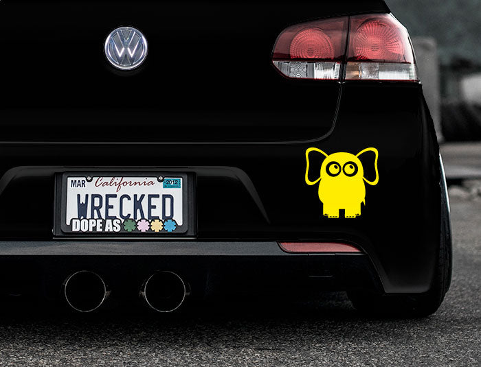 Adorable Elephant Bumper Car Sticker