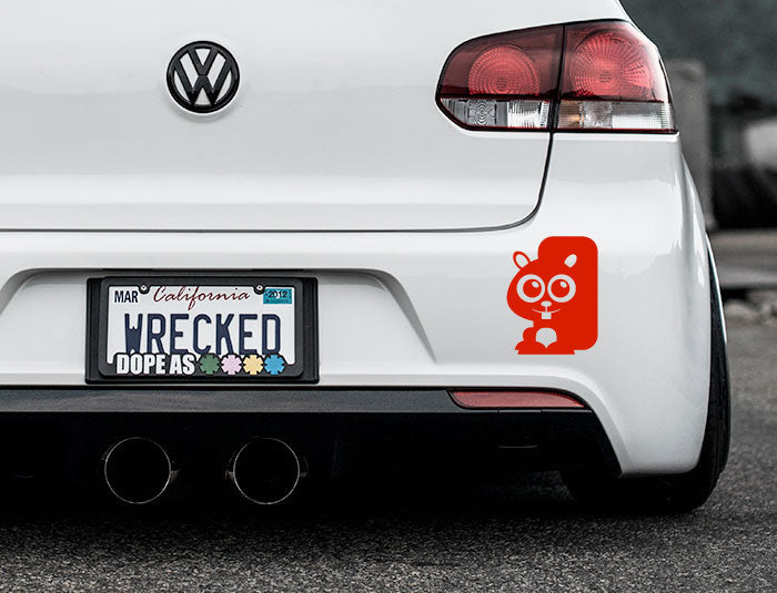 Adorable Beaver Bumper Car Sticker