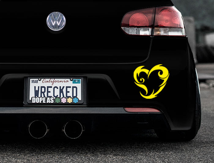 Tribal Heart Bumper Car Sticker