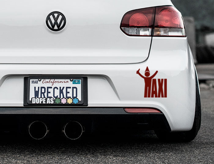 Taxi Drunk Bumper Car Sticker
