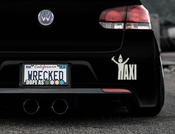 Taxi Drunk Bumper Car Sticker