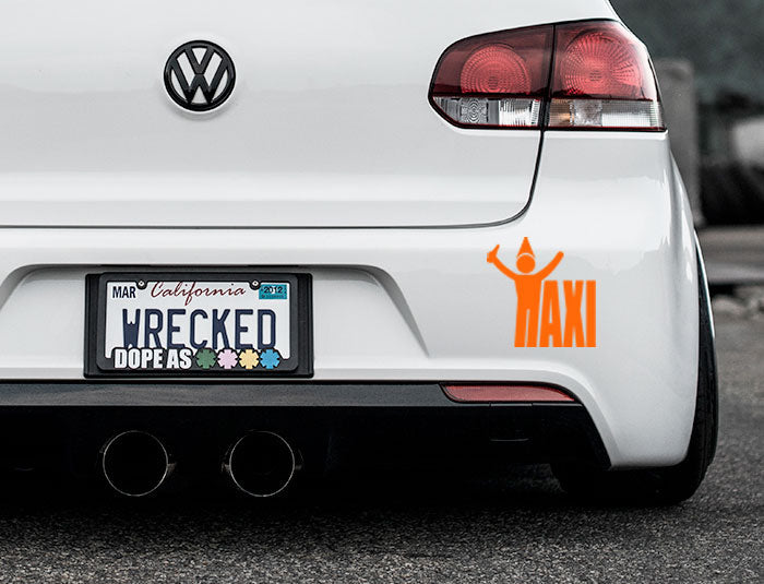 Taxi Drunk Bumper Car Sticker