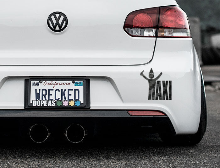 Taxi Drunk Bumper Car Sticker