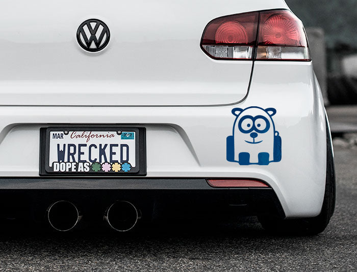 Funny Cartoon Panda Bumper Car Sticker