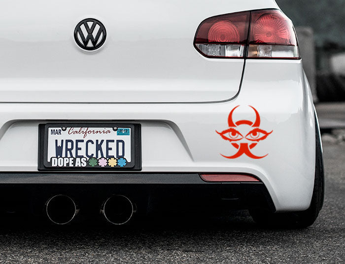 Chinese Devil Eyes Bumper Car Sticker