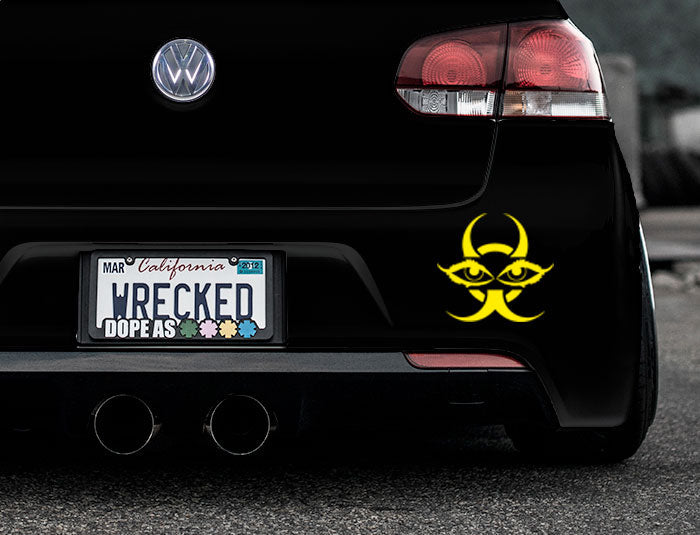 Chinese Devil Eyes Bumper Car Sticker