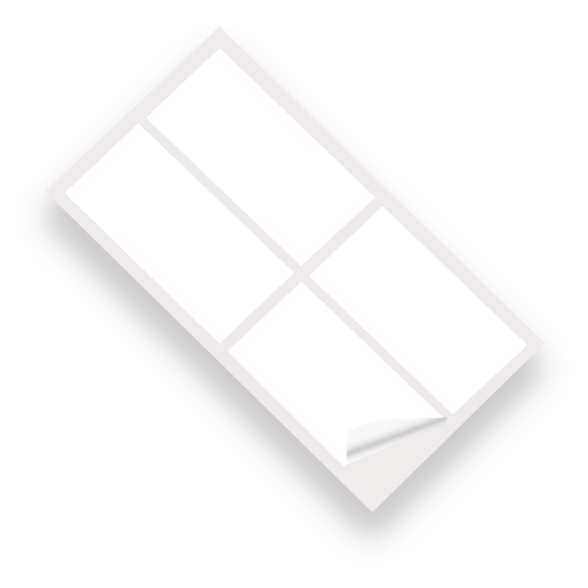 White Matte 100x200mm Vinyl Wall Tile Stickers Kitchen & Bathroom Transfers