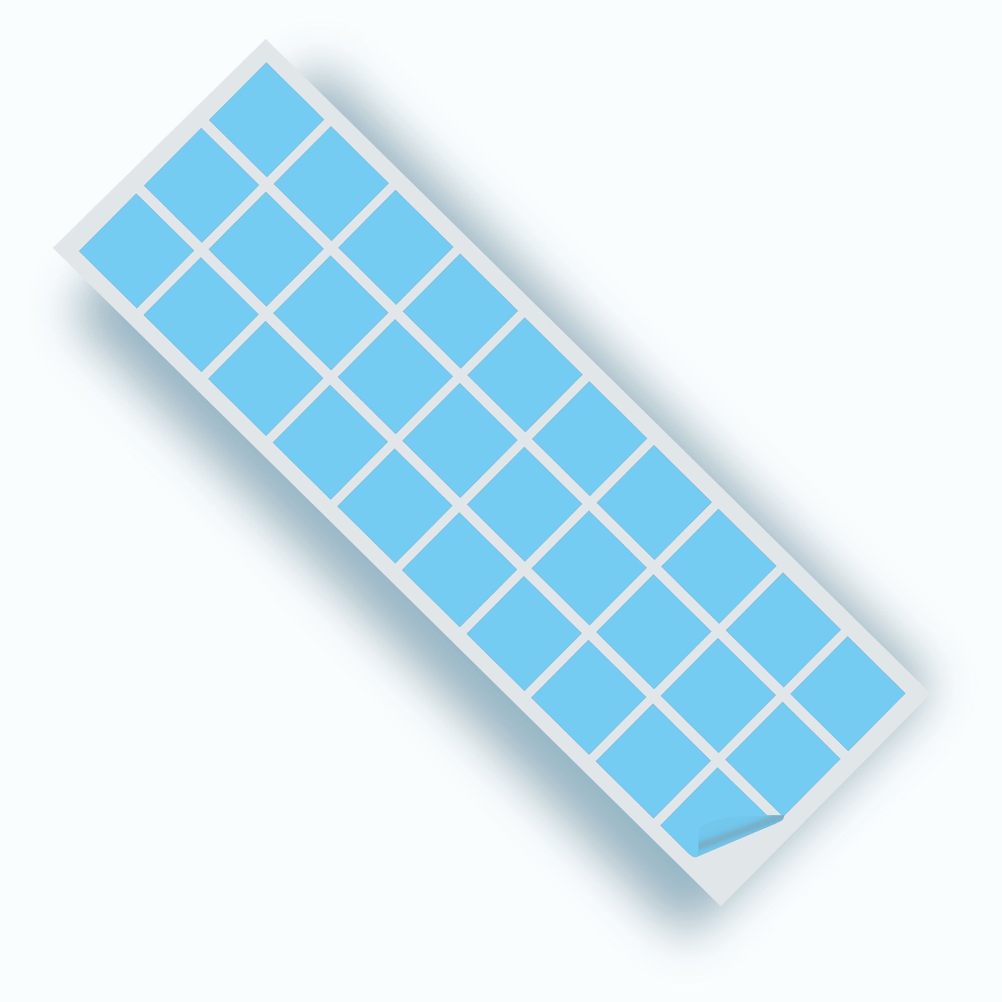 Arctic Blue Matte 2 in SQ Vinyl Wall Tile Stickers Kitchen & Bathroom Transfers
