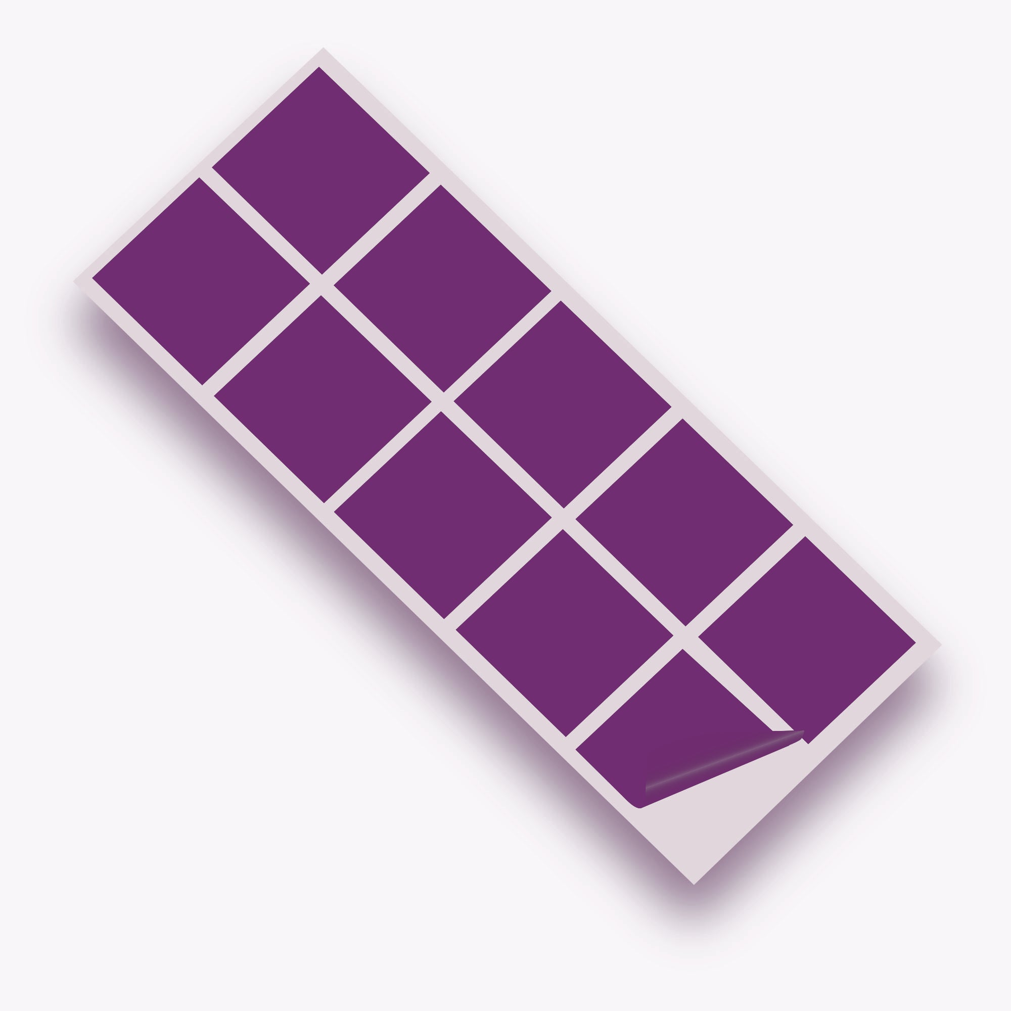 Purple Gloss 100mm SQ Vinyl Wall Tile Stickers Kitchen & Bathroom Transfers