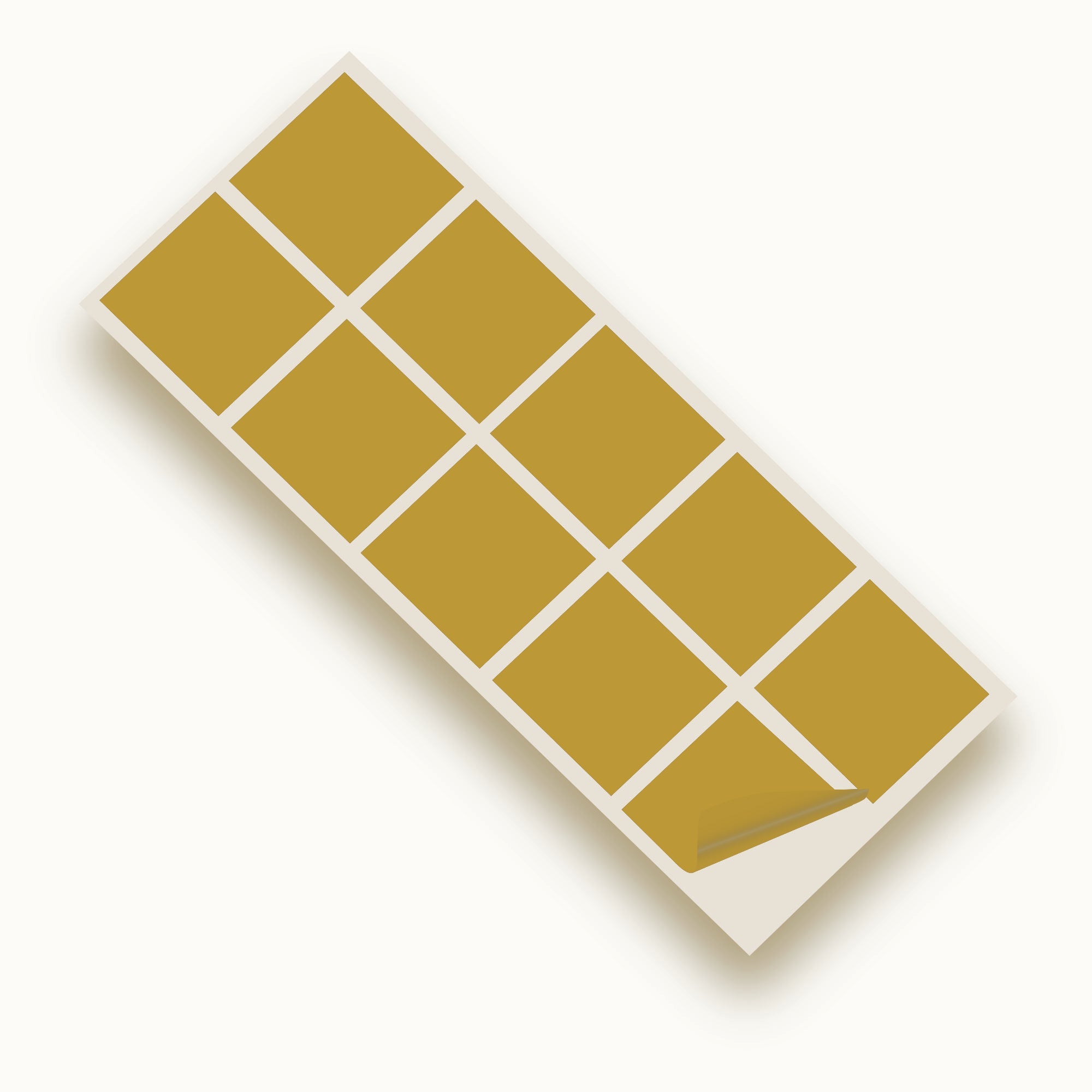 Gold Gloss 100mm SQ Vinyl Wall Tile Stickers Kitchen & Bathroom Transfers