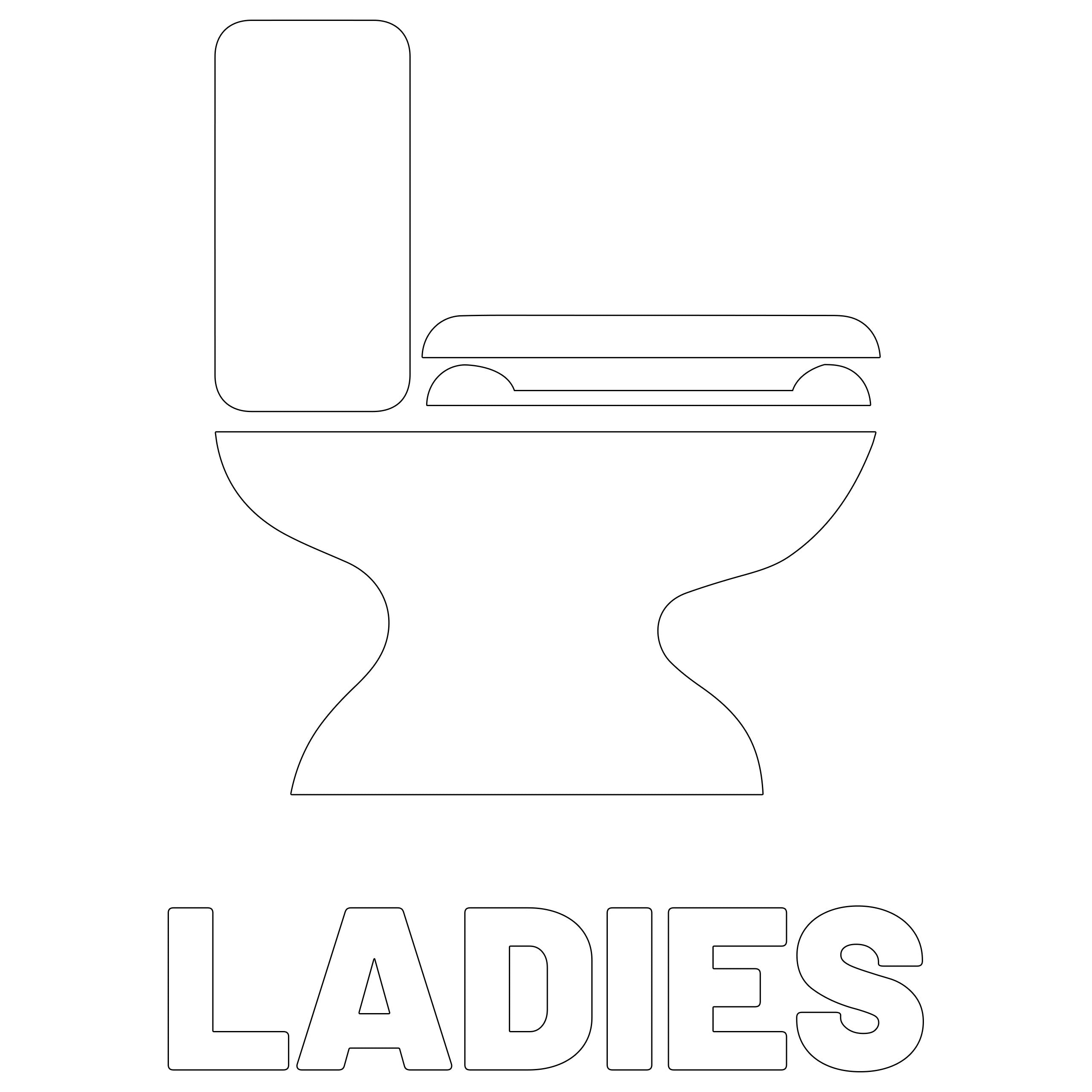 Ladies Toilet Restroom Sign Sticker