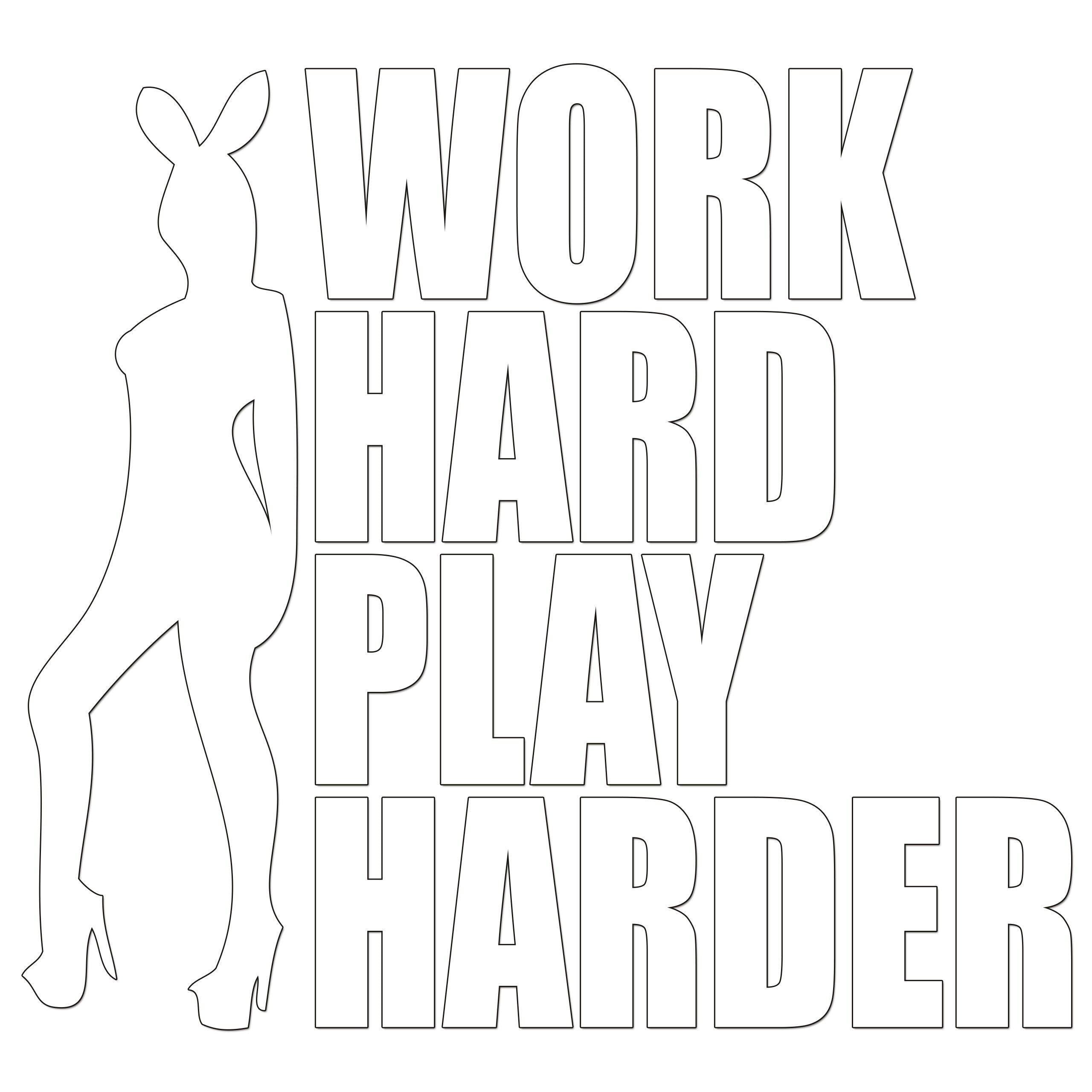 Work Hard Play Harder Iron On HTV Transfer