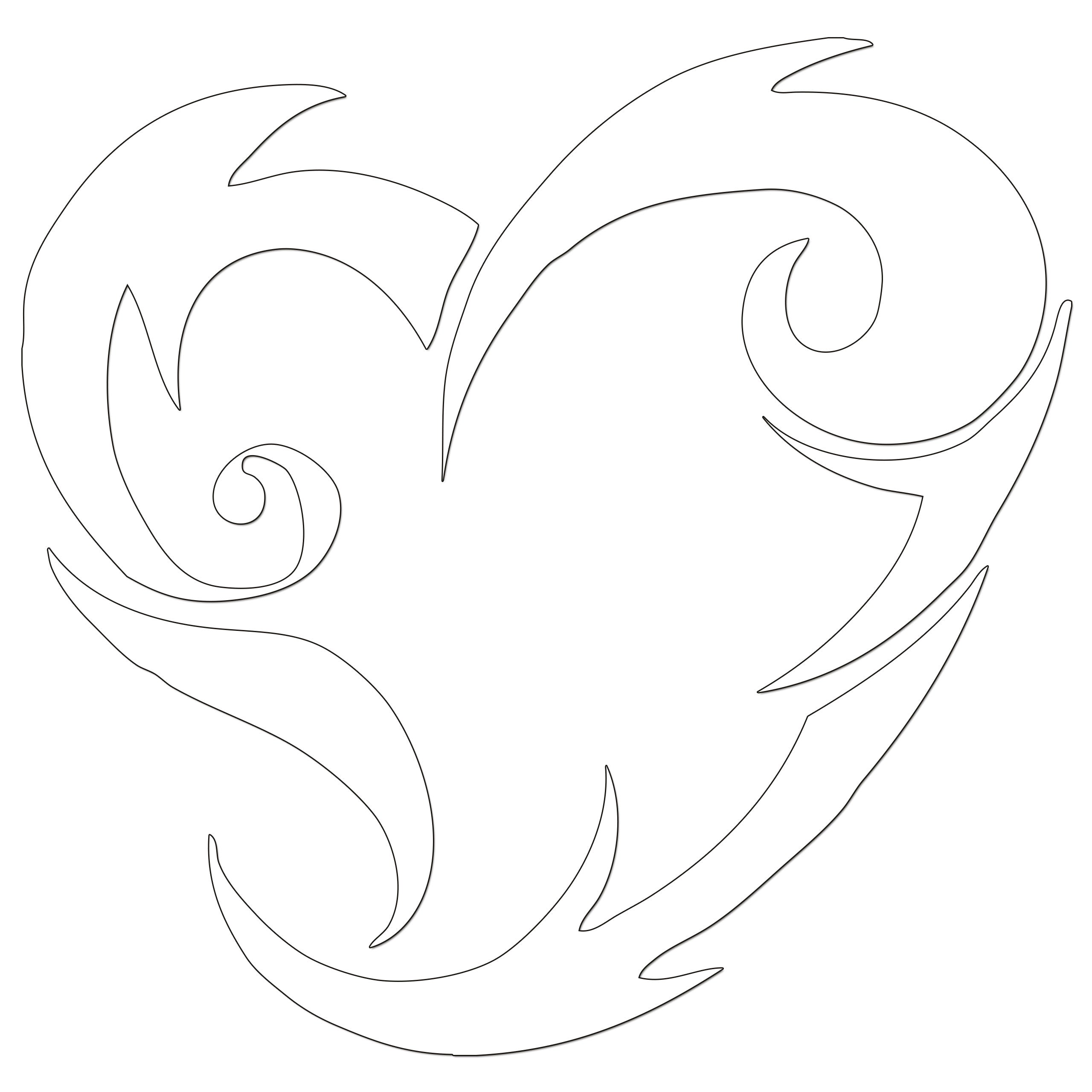 Tribal Love Heart Iron On HTV Transfer