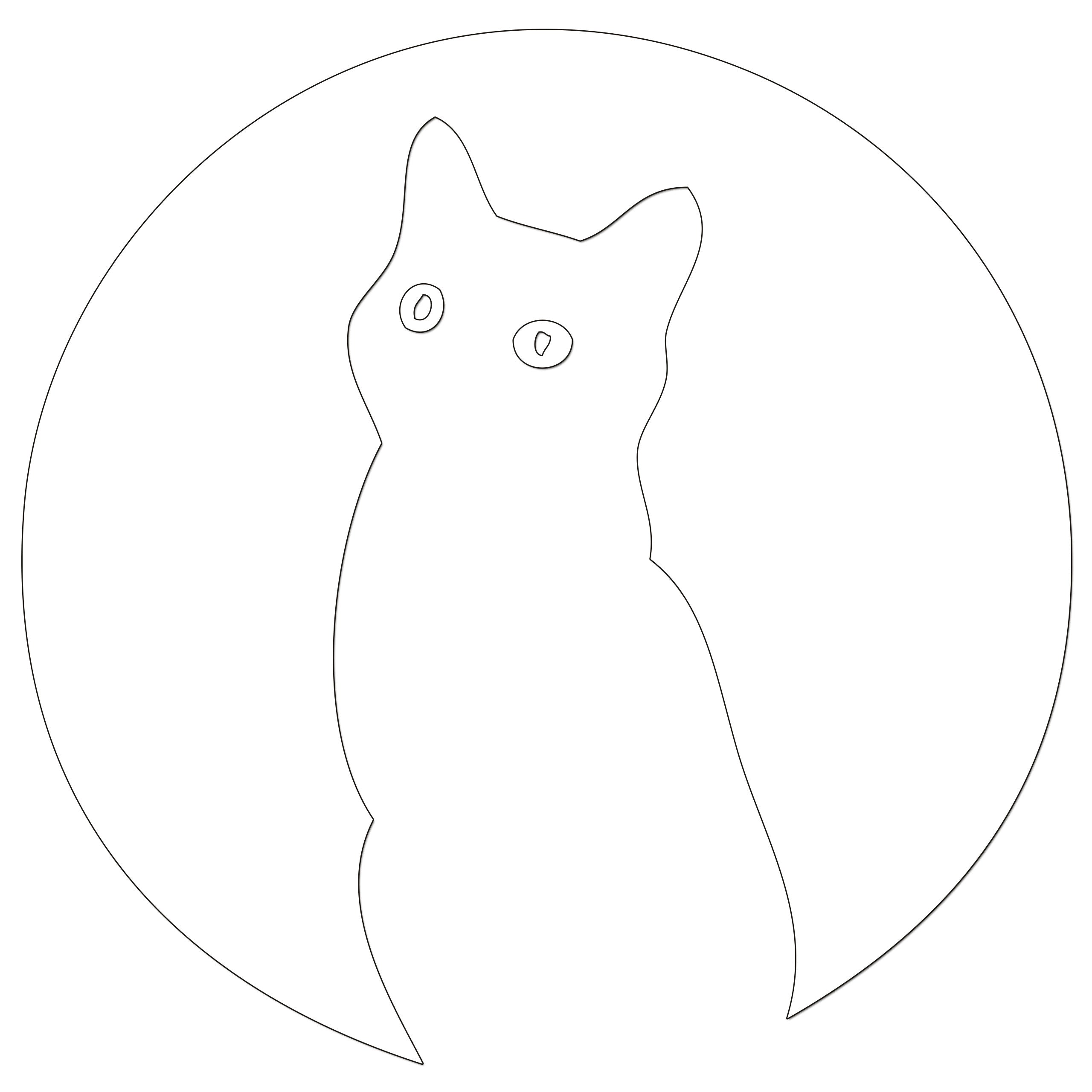 Moon Cat Iron On HTV Transfer