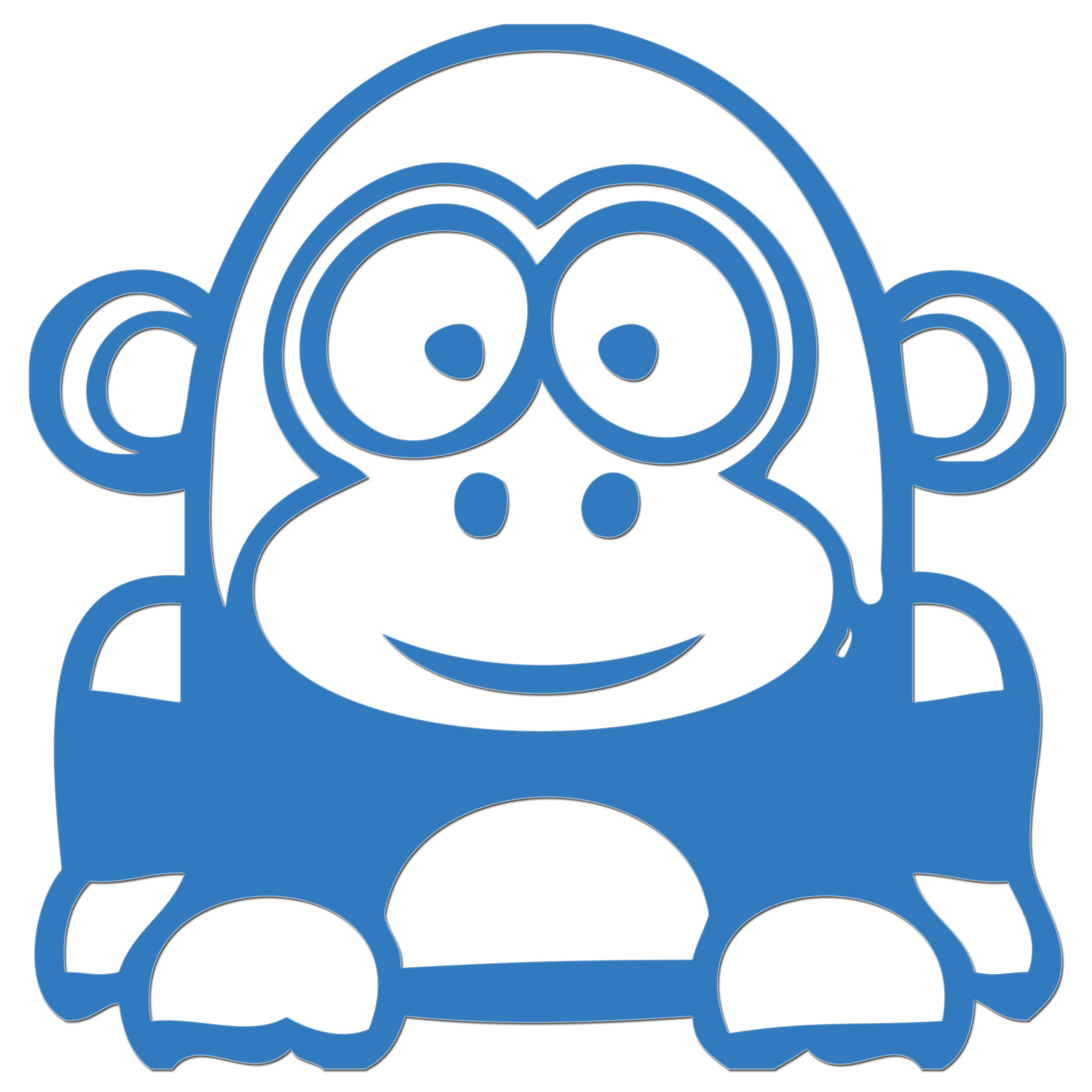 Funny Cartoon Gorilla Iron On HTV Transfer