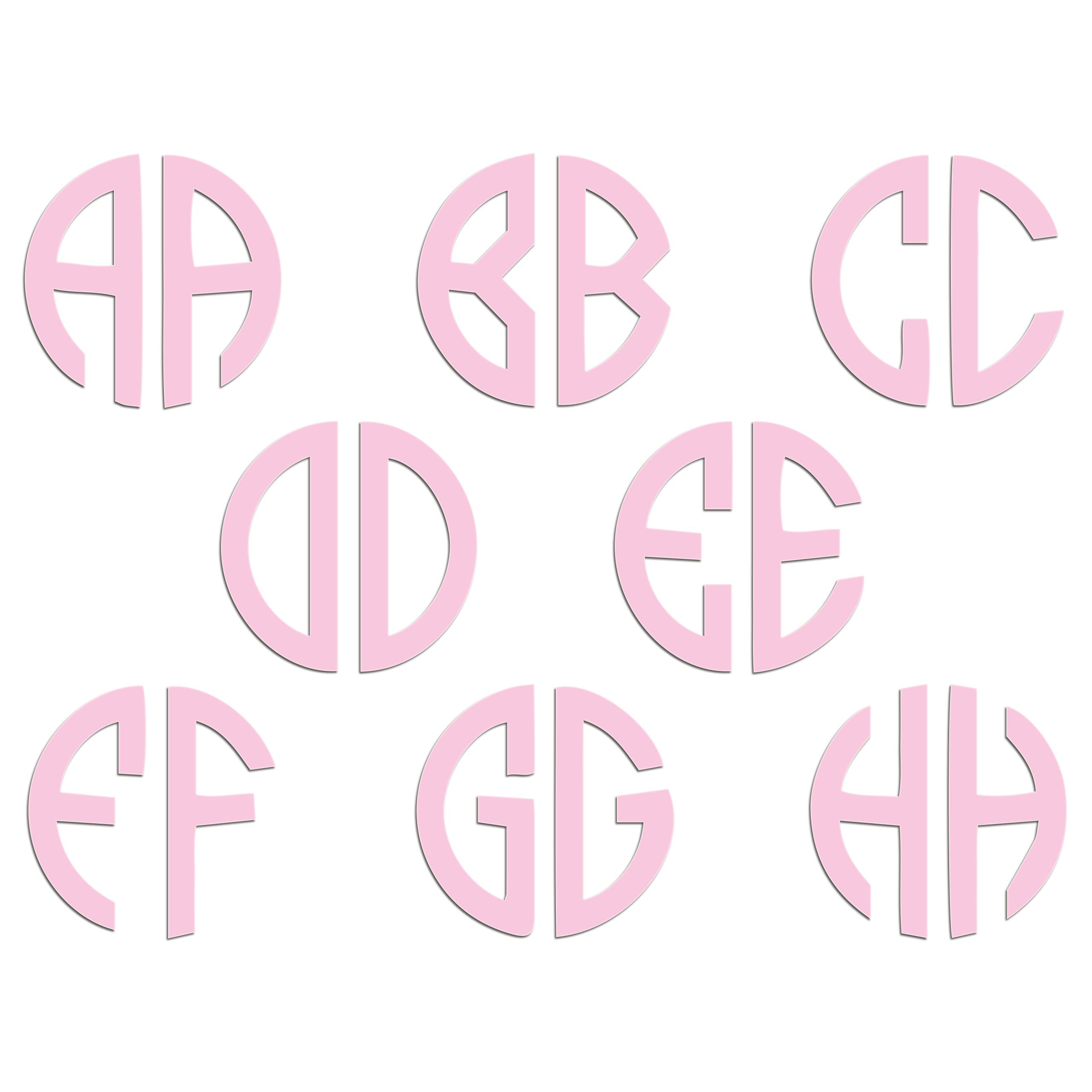 Personalised Monogram Initials Iron On Transfer, Soft Pink