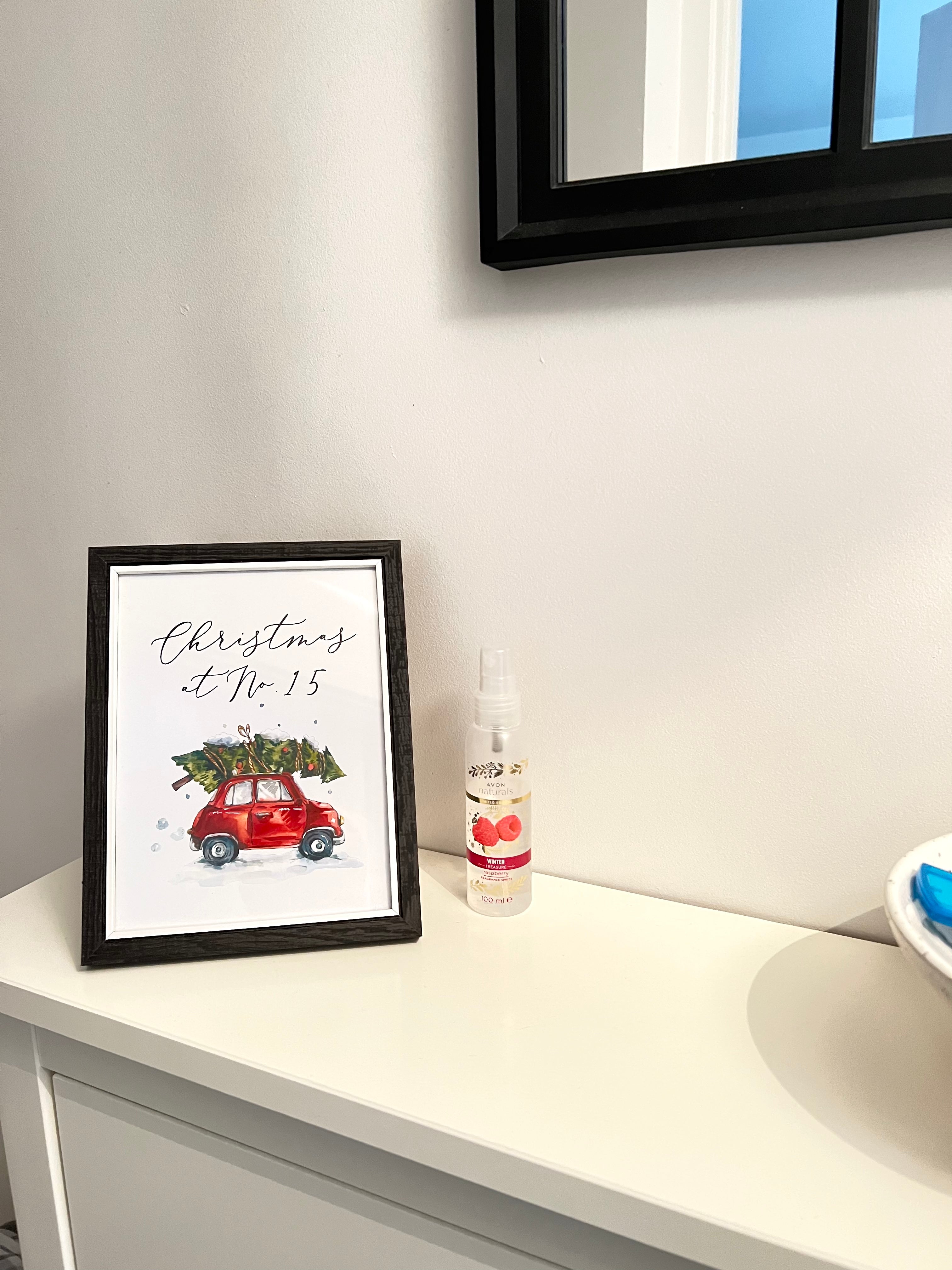 Personalised Christmas At The Surname OR House Number Car Winter Christmas Seasonal Wall Home Decor Print