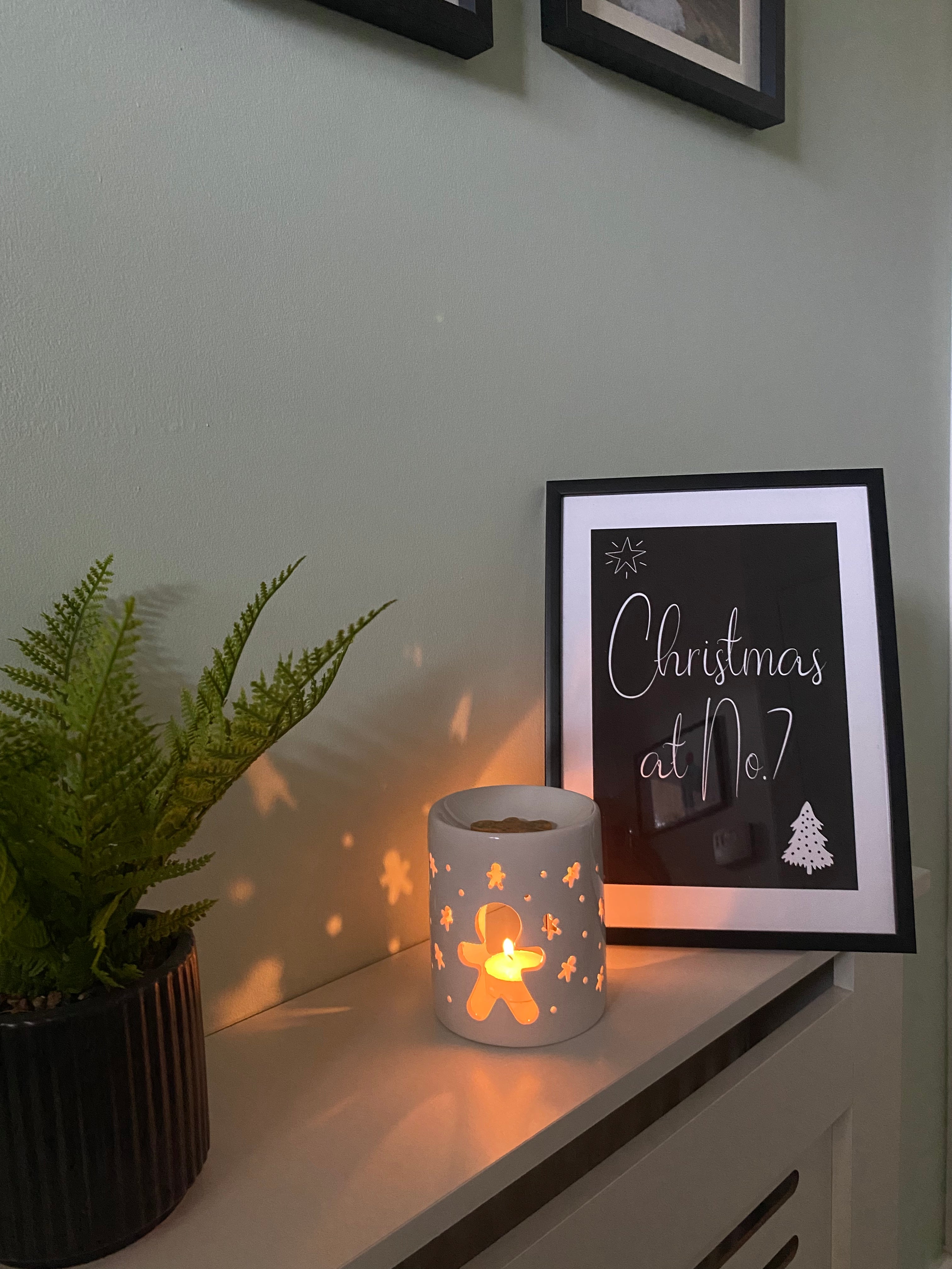 Personalised Christmas At No Black Background Winter Christmas Seasonal Wall Home Decor Print
