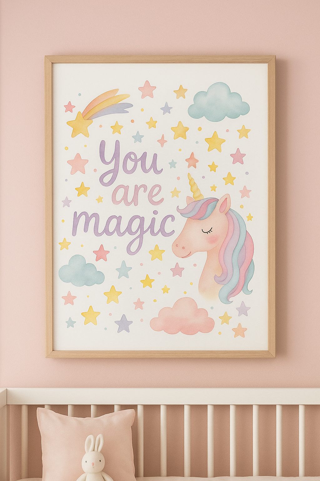 You Are Magic – Pastel Unicorn Wall Art for Girls' Bedroom
