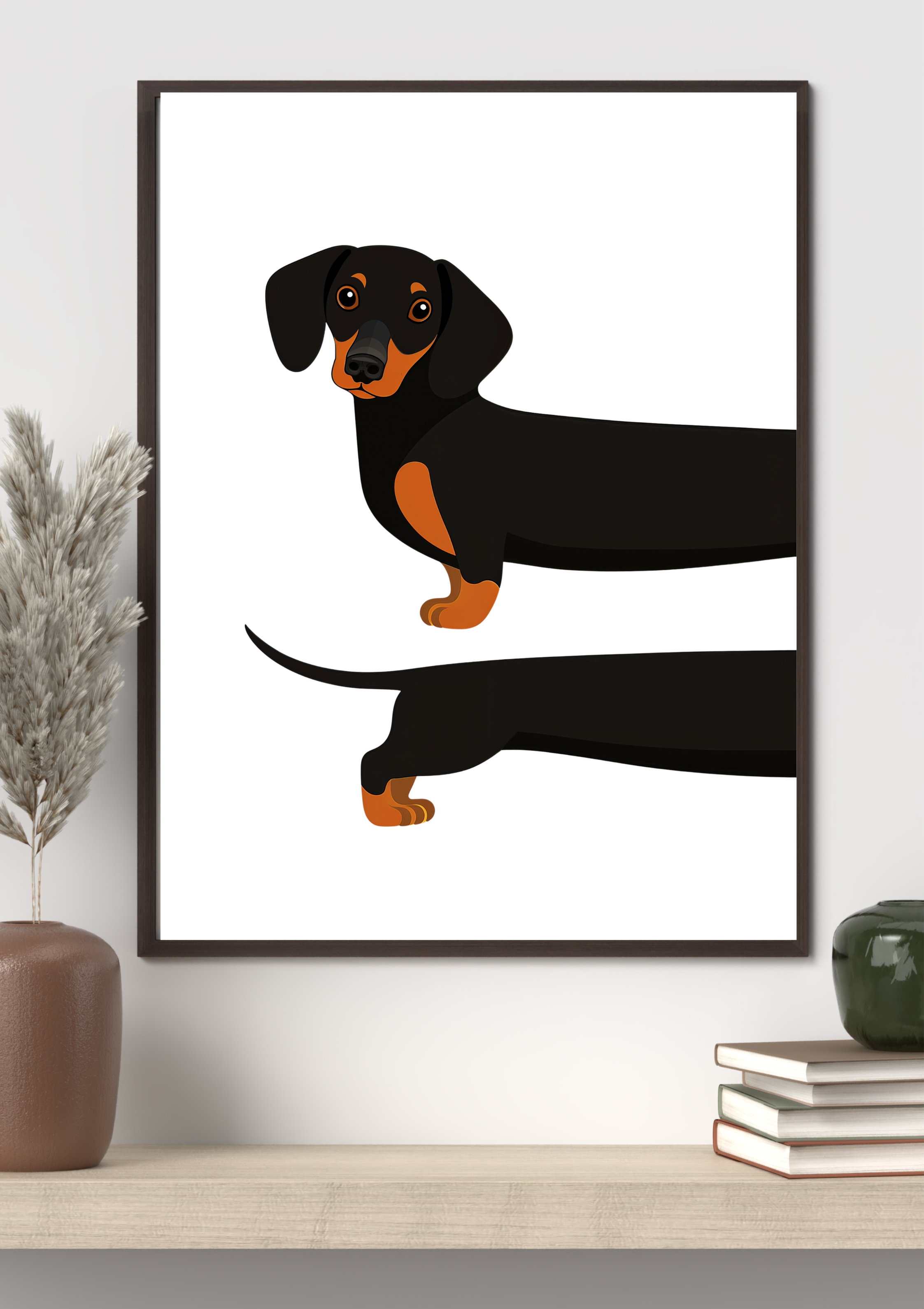 Stretchy Sausage Dog – Minimalist Dachshund Wall Art