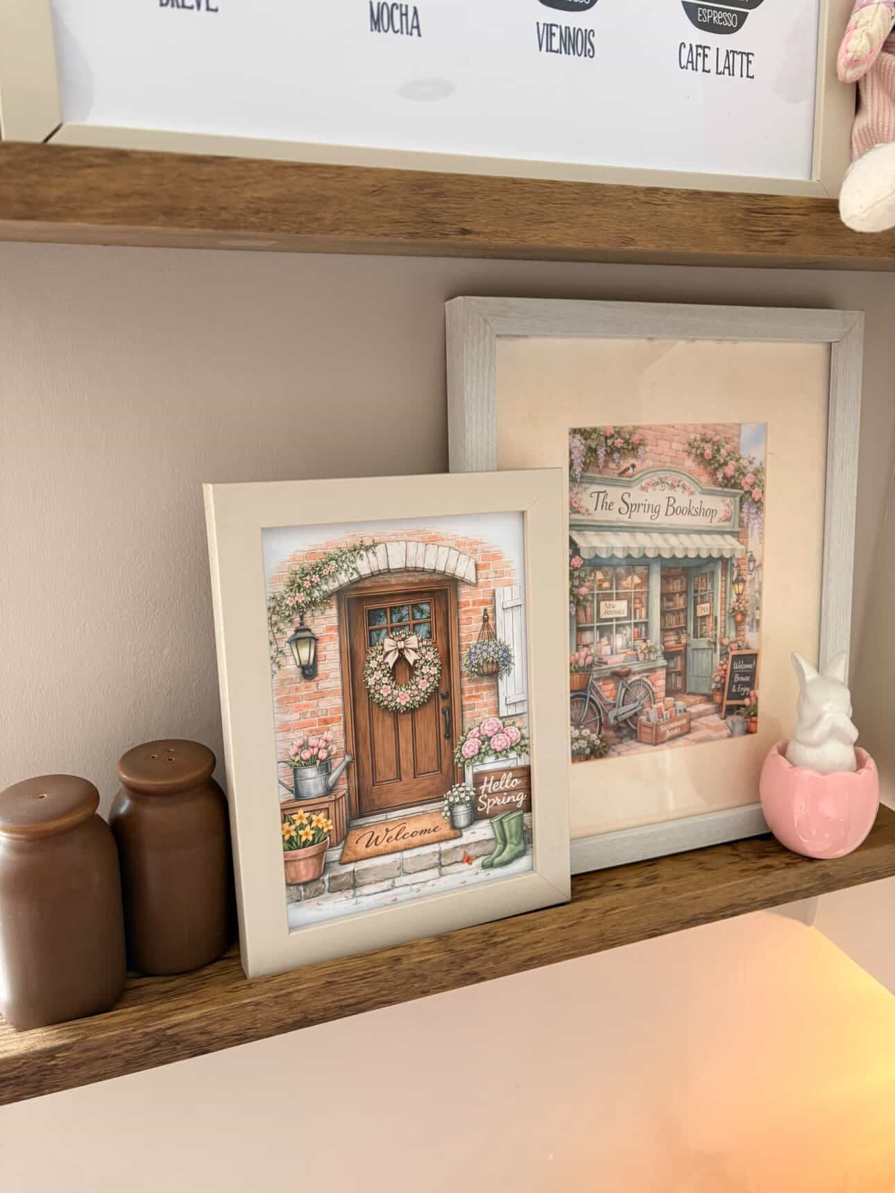 The Spring Bookshop Wall Art – Vintage Floral Bookstore Illustration Cottagecore Home Decor Print