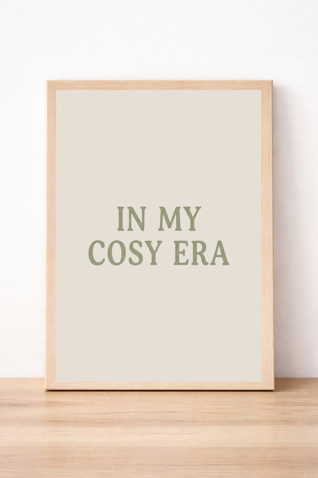 In My Cosy Era Autumn Wall Art Minimalist Typography Print Neutral Home Decor