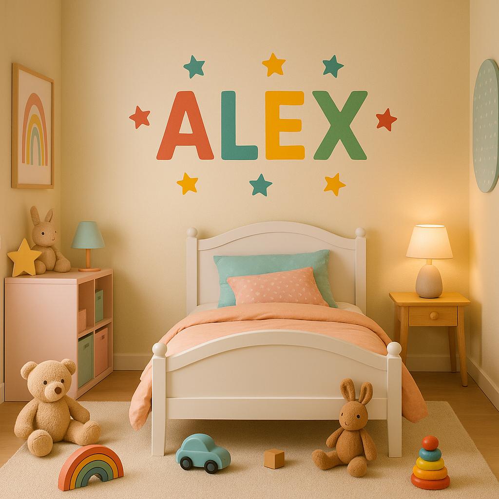 Custom Colorful Vinyl Name Wall Decal - Nursery & Kids Room Decor