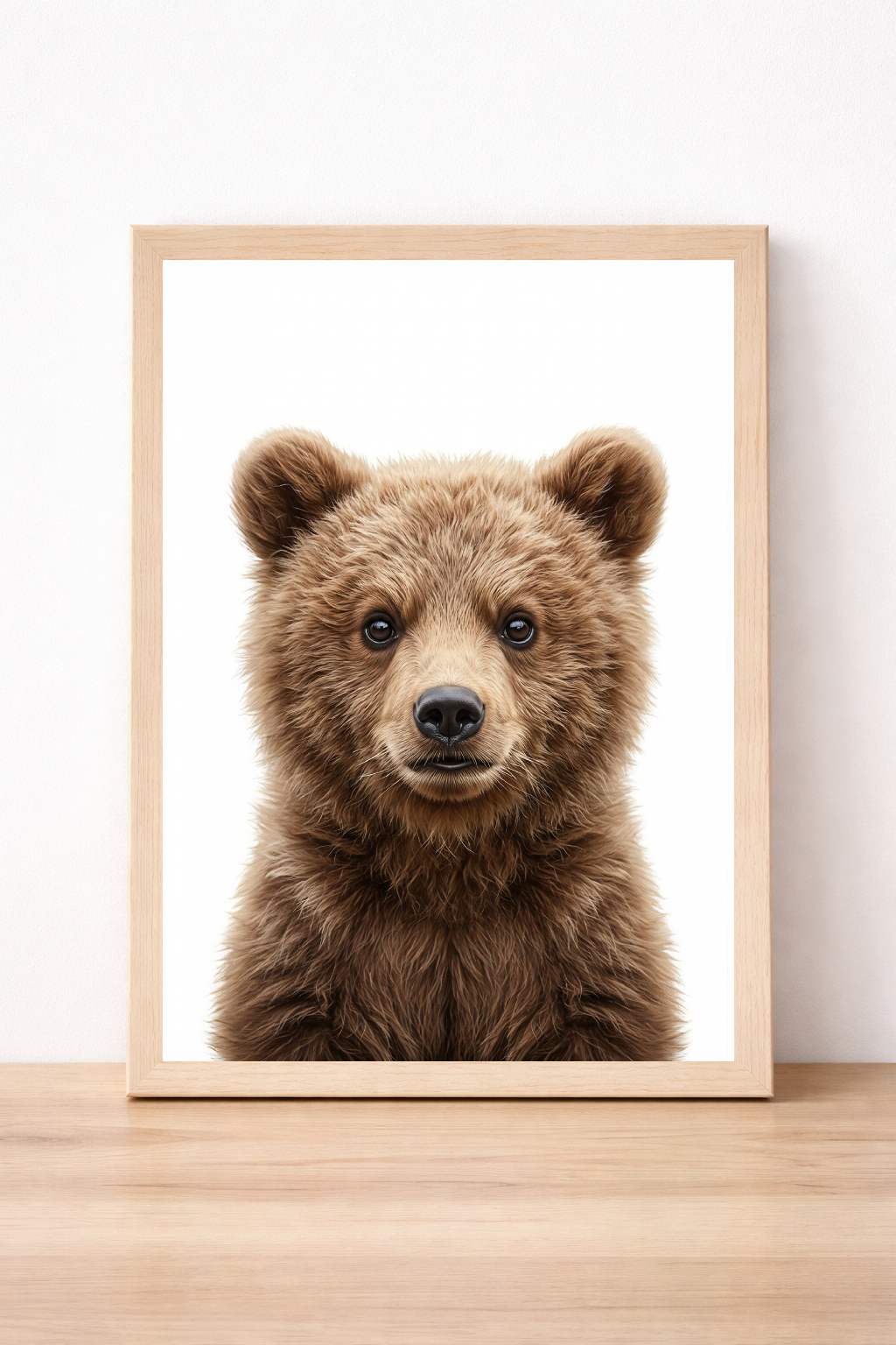 Brown Bear Cub Children's Print Adorable Animal Wall Art Nursery Decor