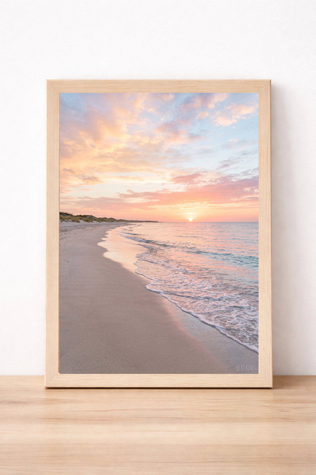 Sunset Beach Wall Art Tranquil Summer Seascape Print Coastal Home Decor