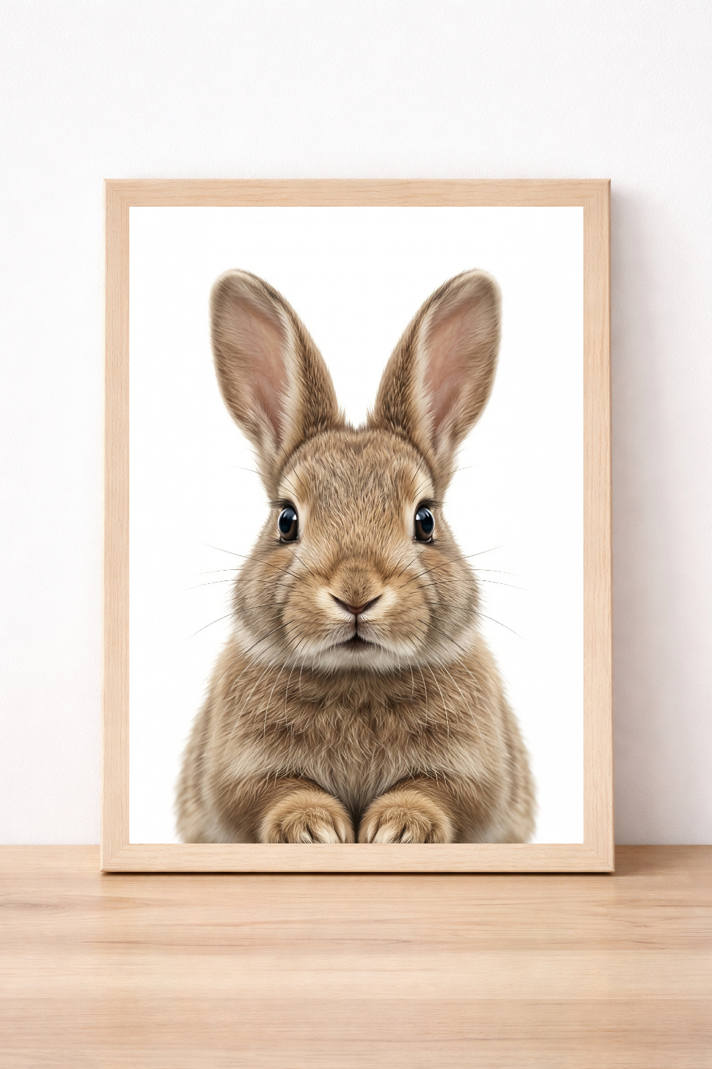 Brown Bunny Rabbit Children's Print, Cute Animal Wall Art, Nursery Decor, Whimsical Kids Room Illustration