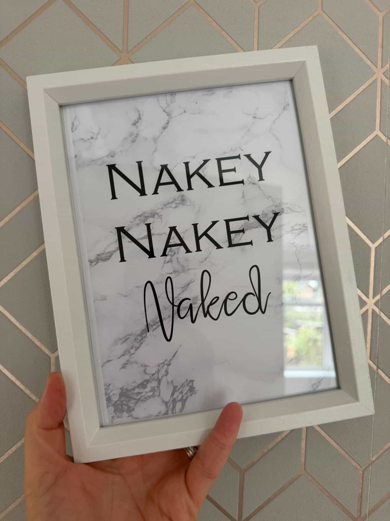 Nakey Nakey Naked Marble Bathroom Wall Decor Print (With Or Without Marble)